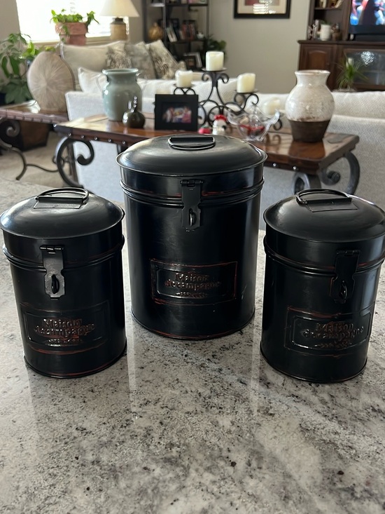 Other - Set of 3 Metal Canisters Home Decor
